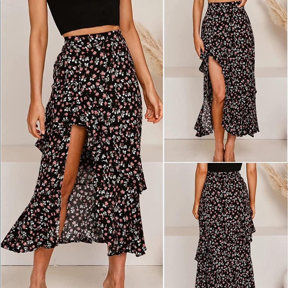 BTFBM Boho Summer Long Floral Skirt